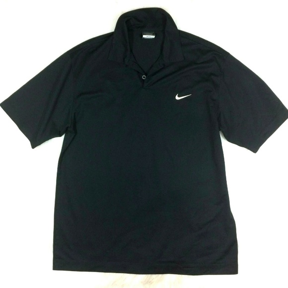 Nike Other - Nike Golf Polo Shirt Black Swoosh Logo 402311